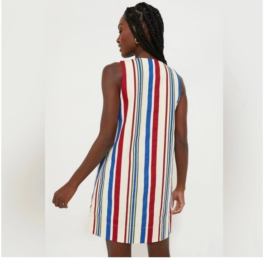 Pomander Place Kira Stripe Mini Dress XS NWT Cotton Lined Coastal Preppy Chic - Picture 5 of 10
